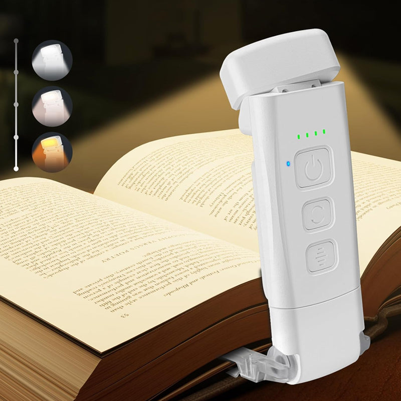 3 Modes 5 Brightness LED Clip on Reading Lamp- USB Rechargeable