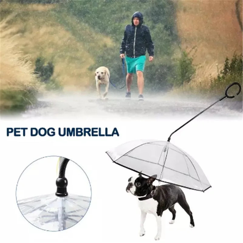 2023 New Pet Umbrella Leash Rainproof Snowproof Dog Umbrella Leash for Small Dogs Steerable Adjustable Doggy Outdoor Umbrella